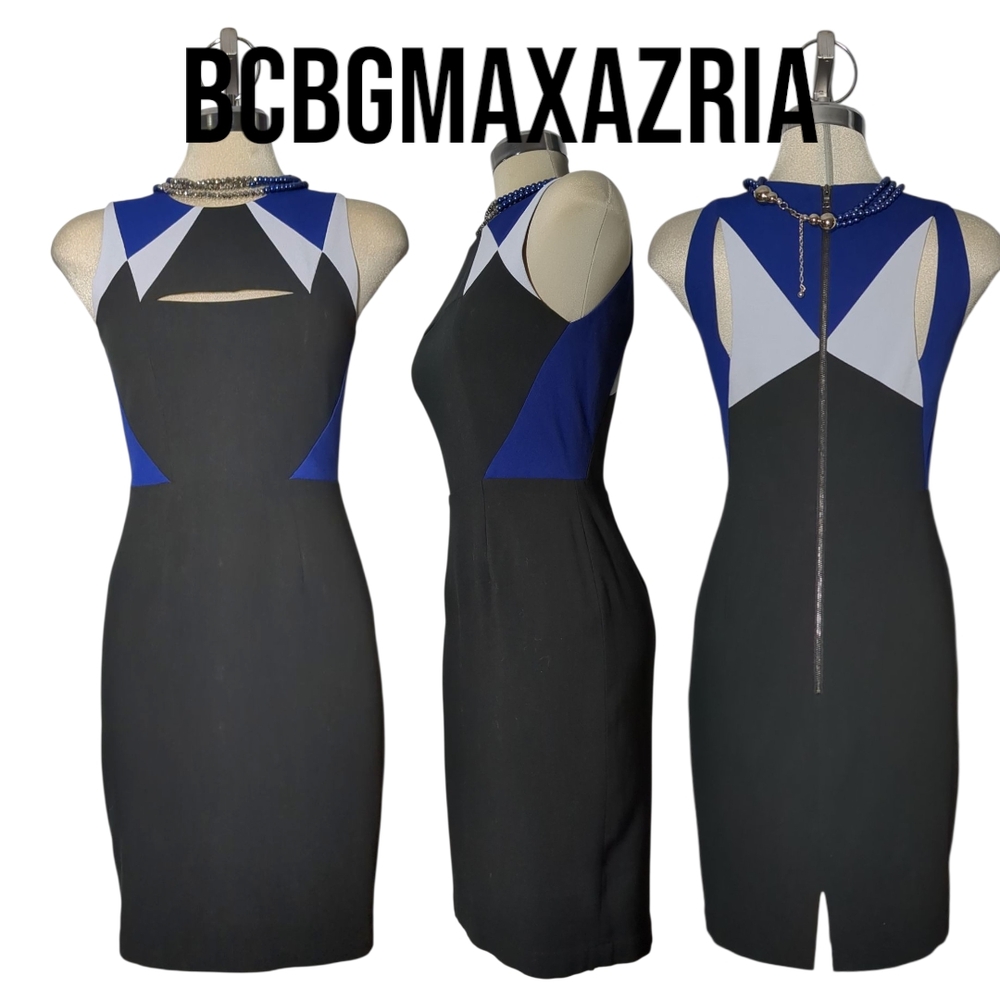 BCBGMAXAZRIA Black and Blue Women's Dress